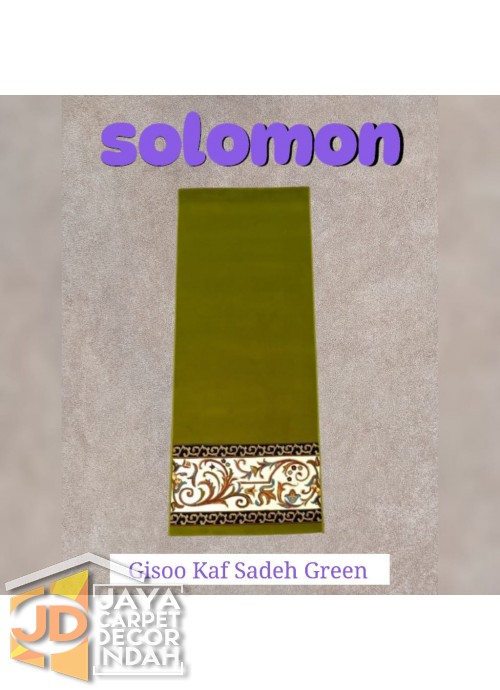  Sajadah Imam  Solomon  motif Gisoo Kaf  Sadeh Green  ukuran 60 x 120 cm & 60 x 150 cm